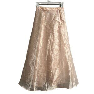 Vtg Storybook Maxi Skirt Womens 12 Peach Iridescent Shimmer Y2K Fairy Whimsical
